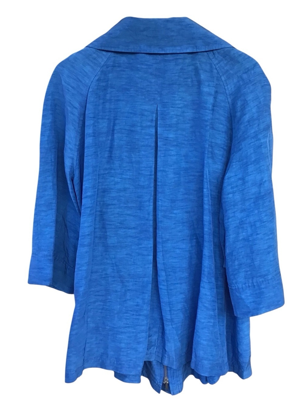 Lafayette 148 New York Blue Lagenlook Zippered Jacket - Picture 2 of 10